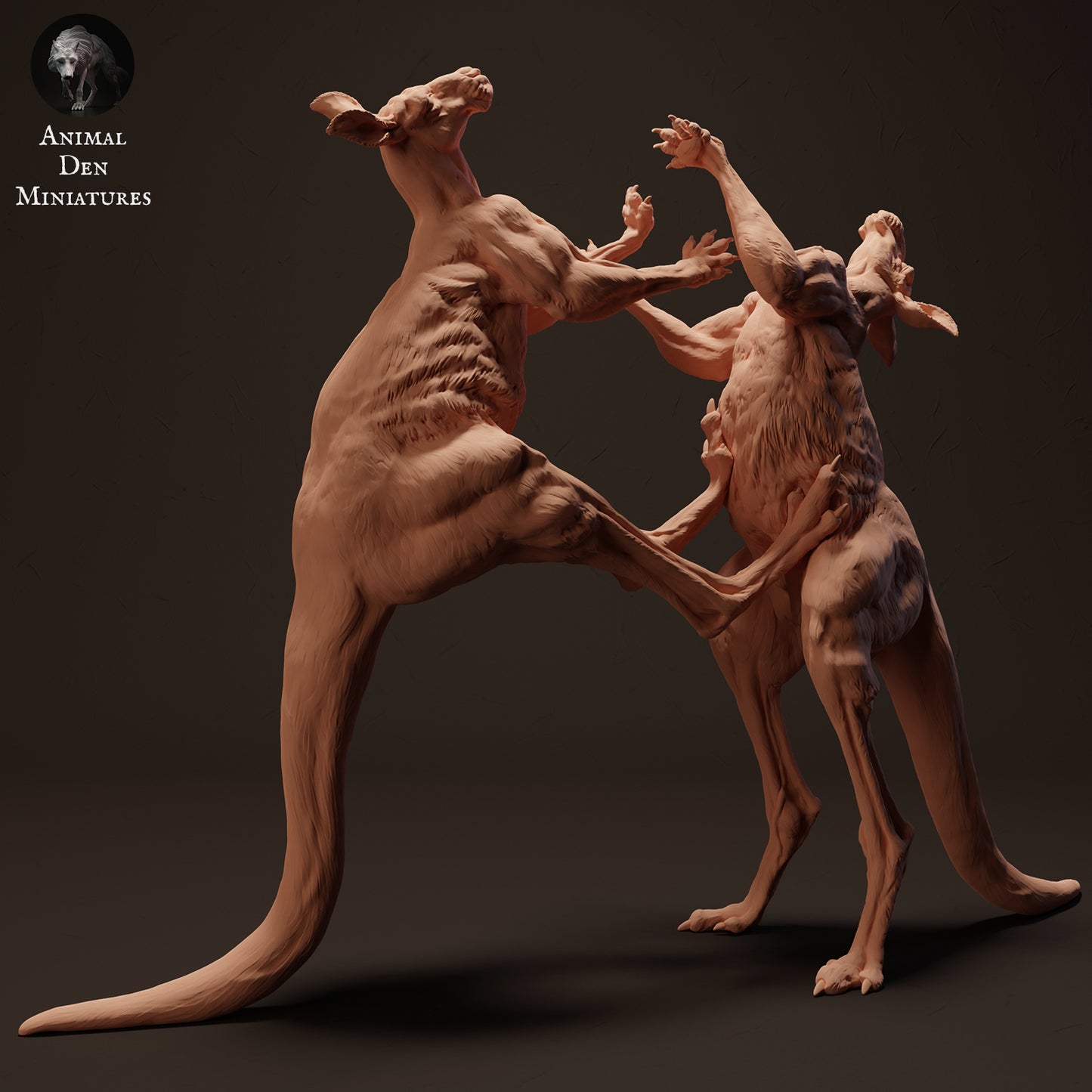 Red Kangaroo Jacks Fight - Animal Den Miniatures