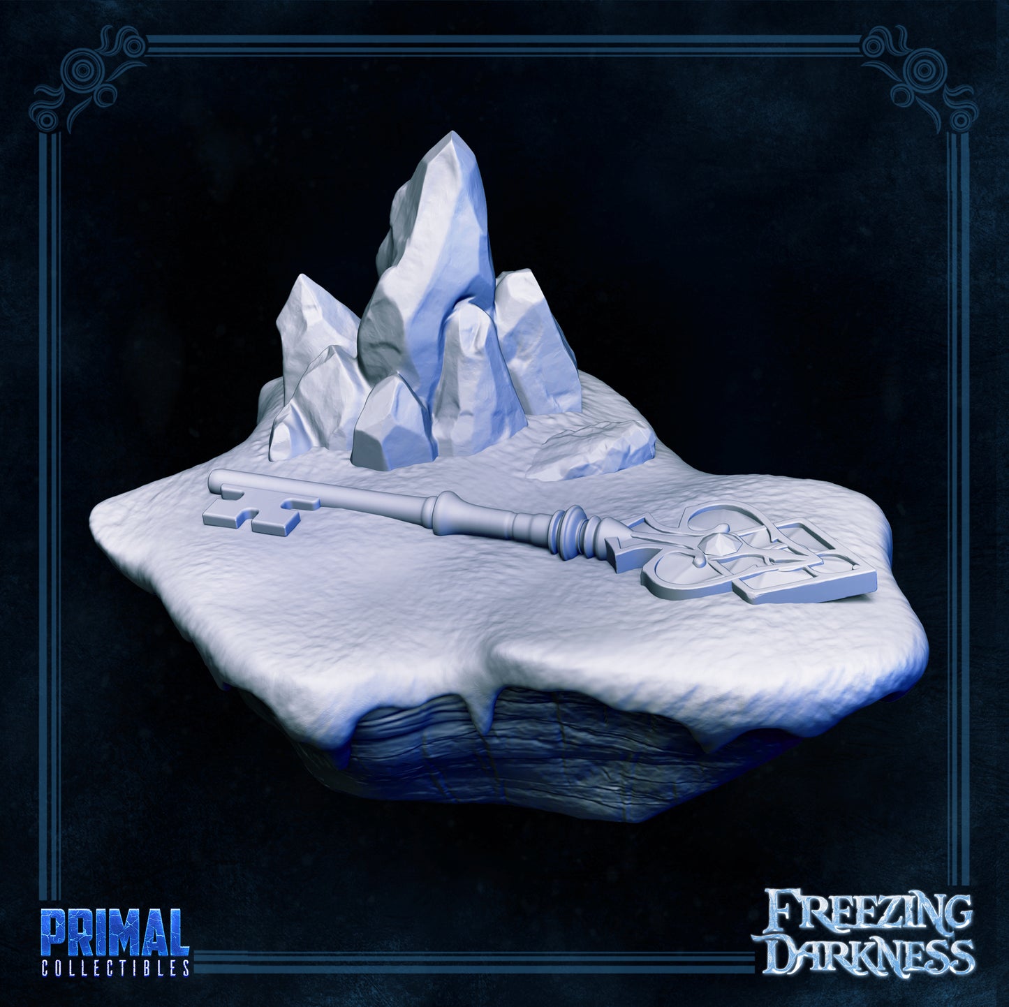 Ice cave, Stalactite trap and Crystal key -  FREEZING DARKNESS - MASTERS OF DUNGEONS QUEST - Primal Collectibles