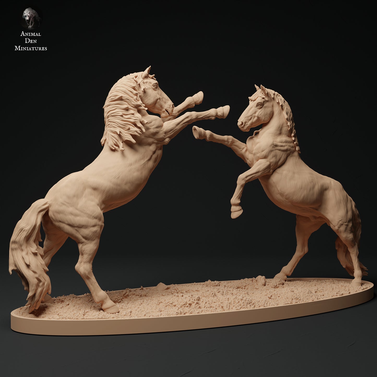 Konik Stallions Fight - Animal Den Miniatures