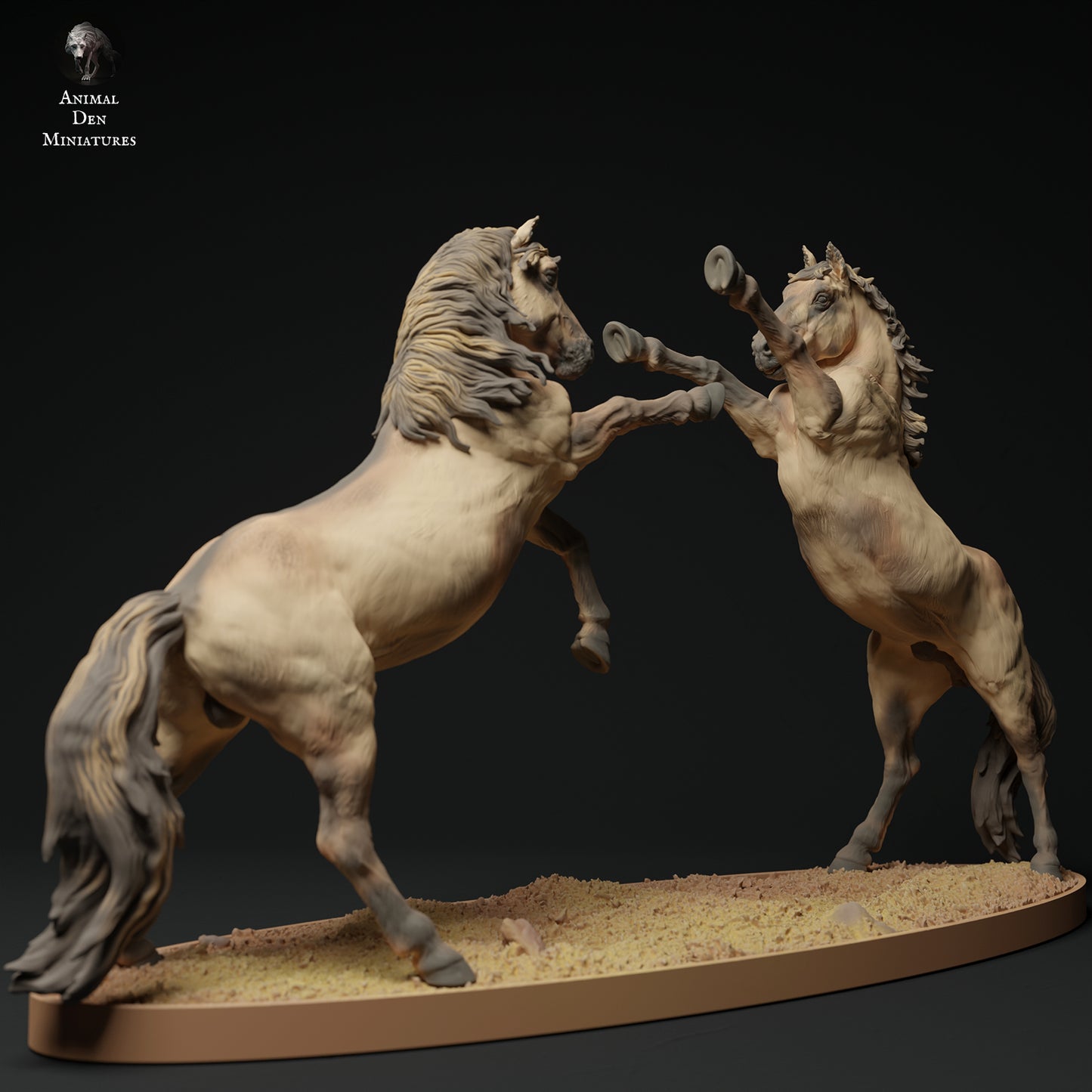 Konik Stallions Fight - Animal Den Miniatures