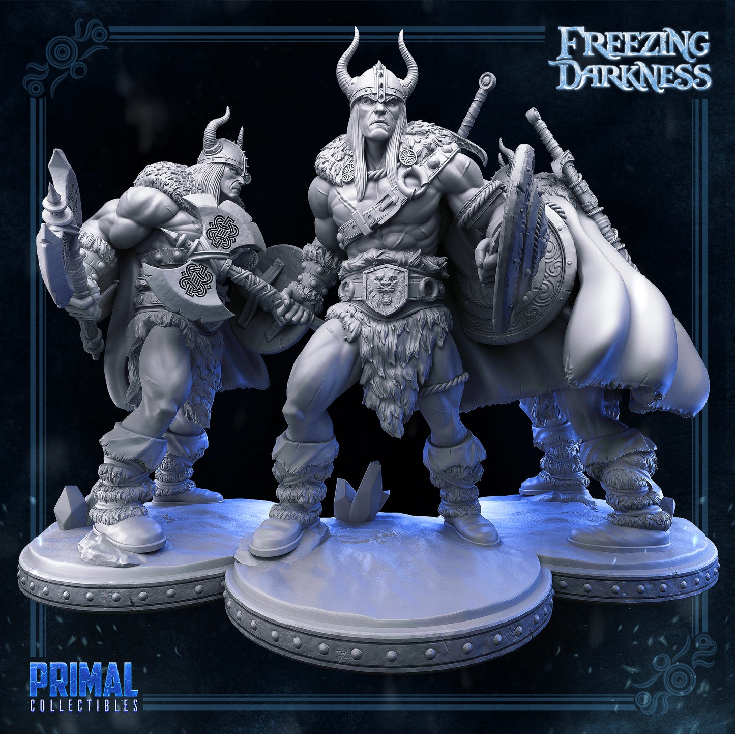 Barbarian - Kreyvos - FREEZING DARKNESS - MASTERS OF DUNGEONS QUEST - Primal Collectibles