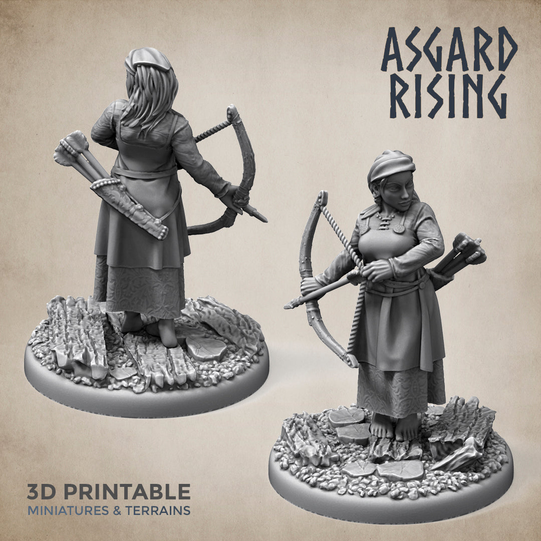 5 x Female Villagers Townsfolk #2 - Asgard Rising