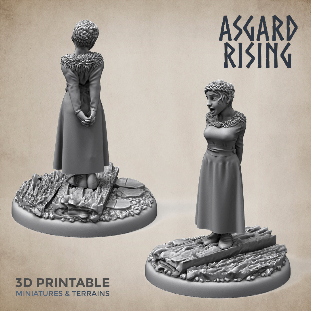 5 x Famale Villagers Townsfolk - Asgard Rising