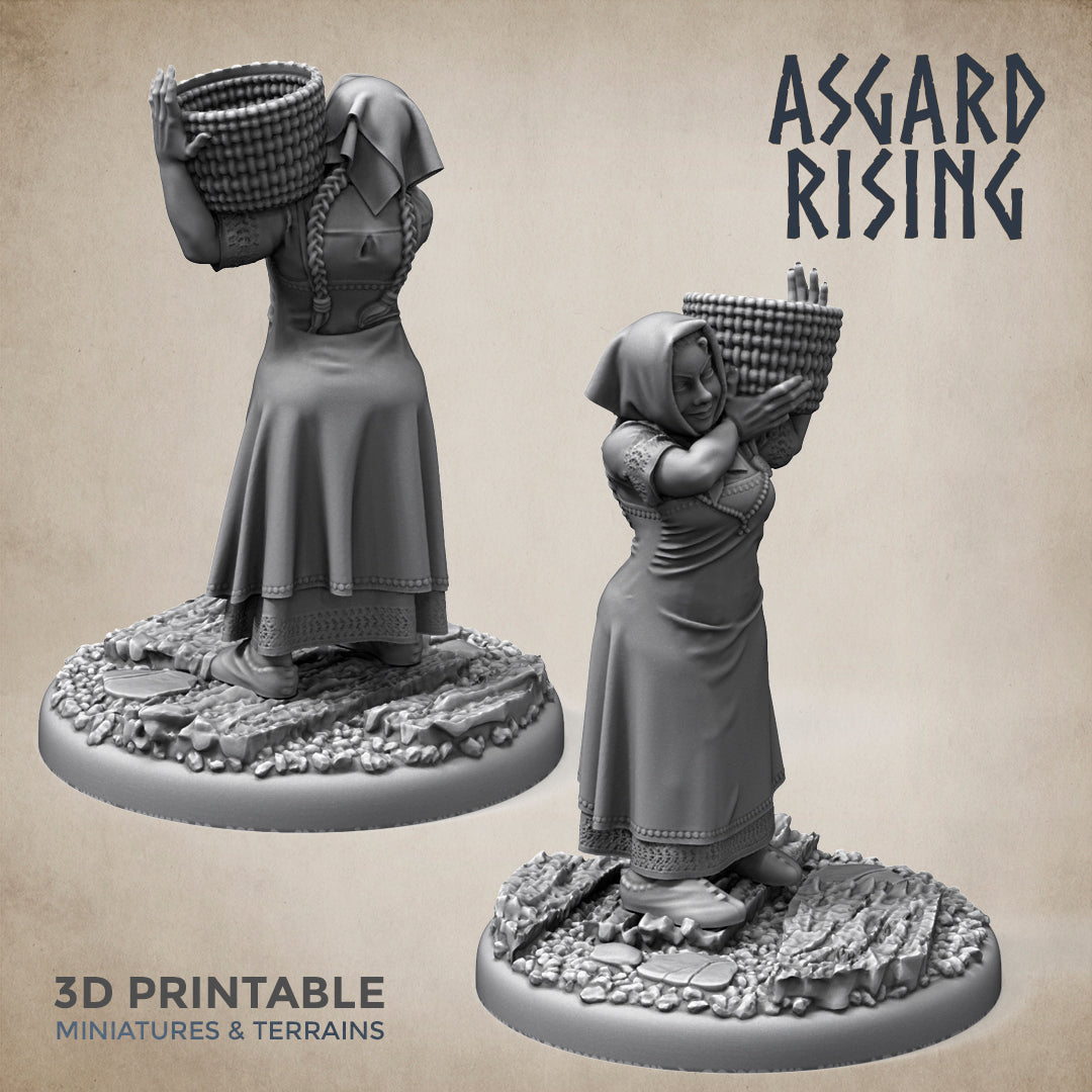 5 x Famale Villagers Townsfolk - Asgard Rising