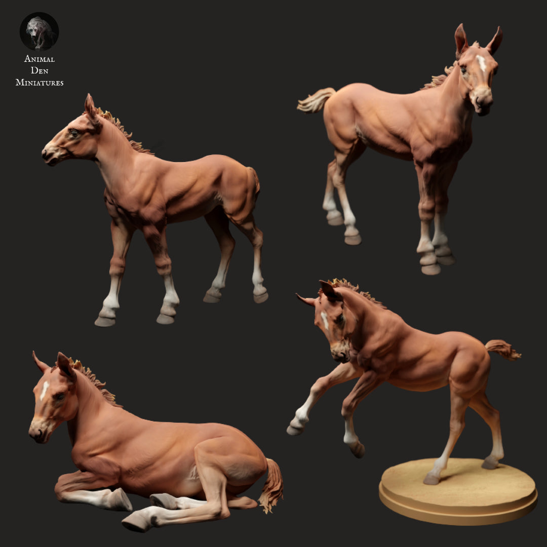 Suffolk Punch Horse Foal pack - Animal Den Miniatures