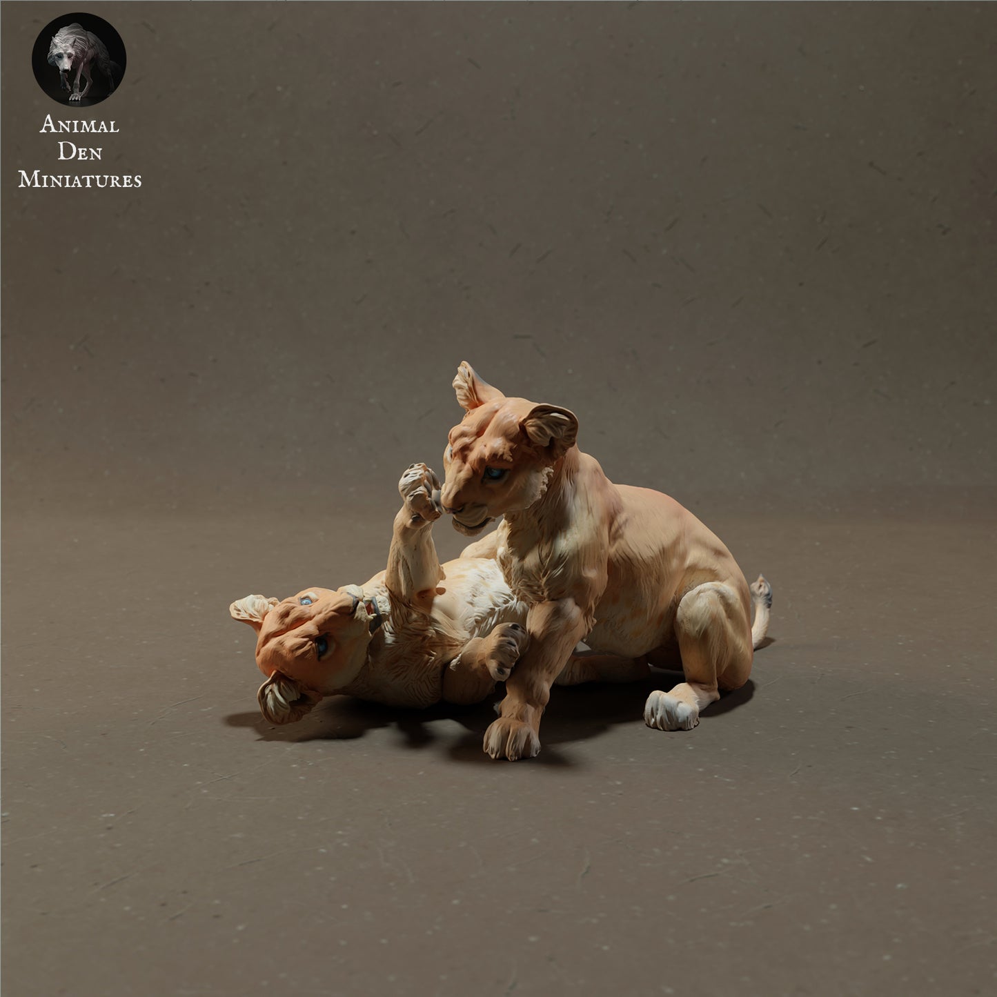 Lion Cubs Playing - Animal Den Miniatures