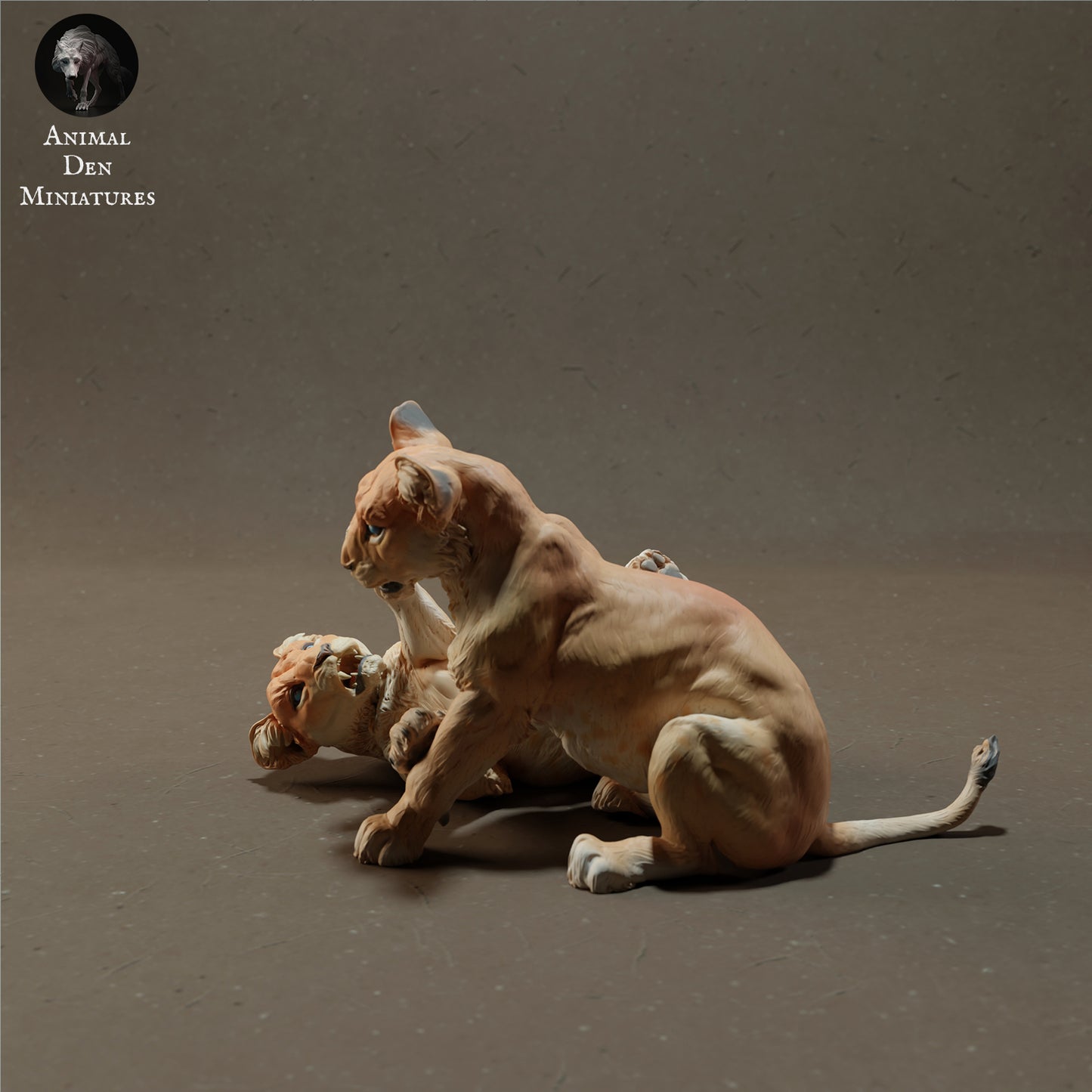 Lion Cubs Playing - Animal Den Miniatures