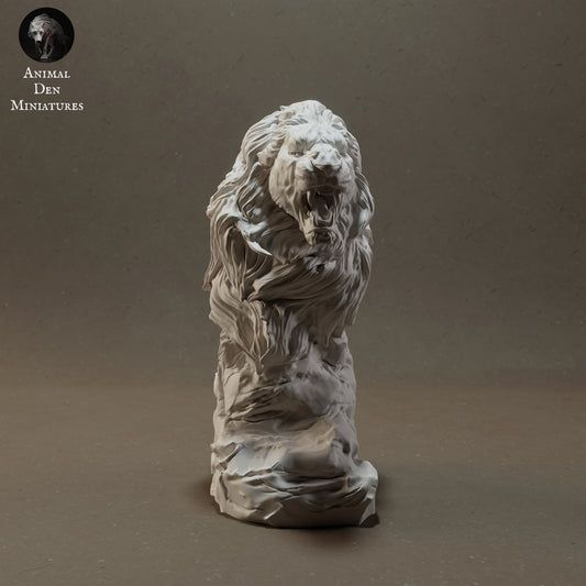 Lion Roar Bust - Animal Den Miniatures