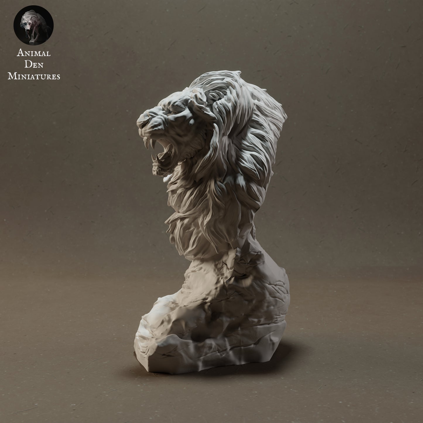 Lion Roar Bust - Animal Den Miniatures