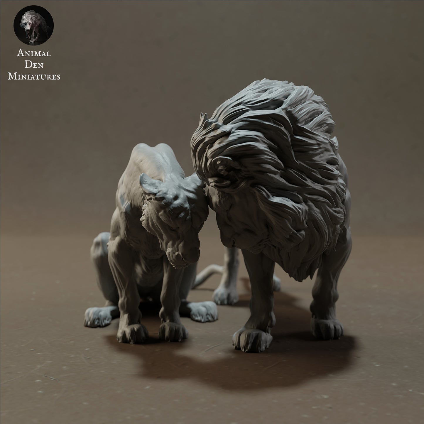 Lion and Lioness - Animal Den Miniatures