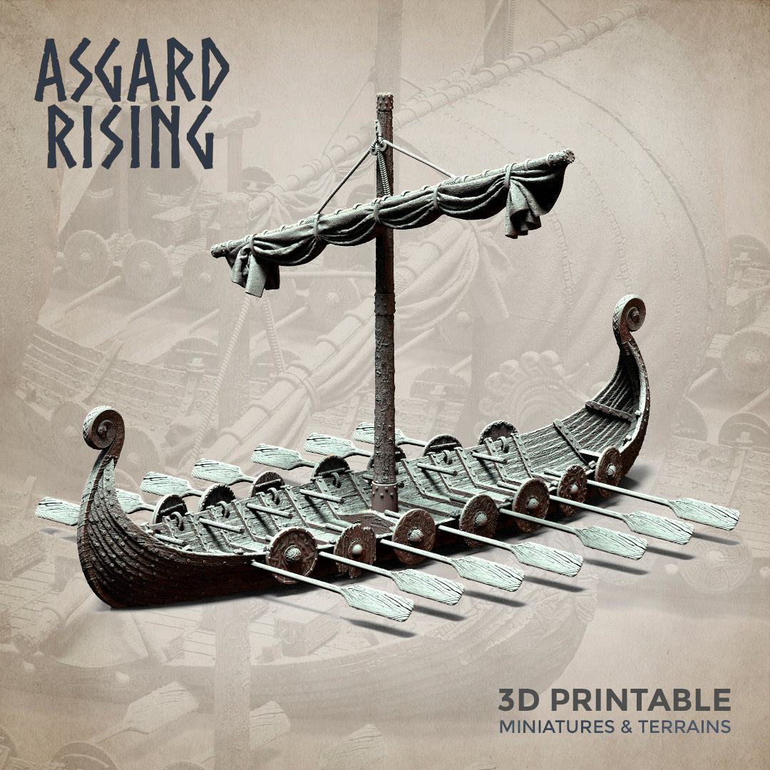 Drakkars - Viking Long Boats Scenery - Asgard Rising