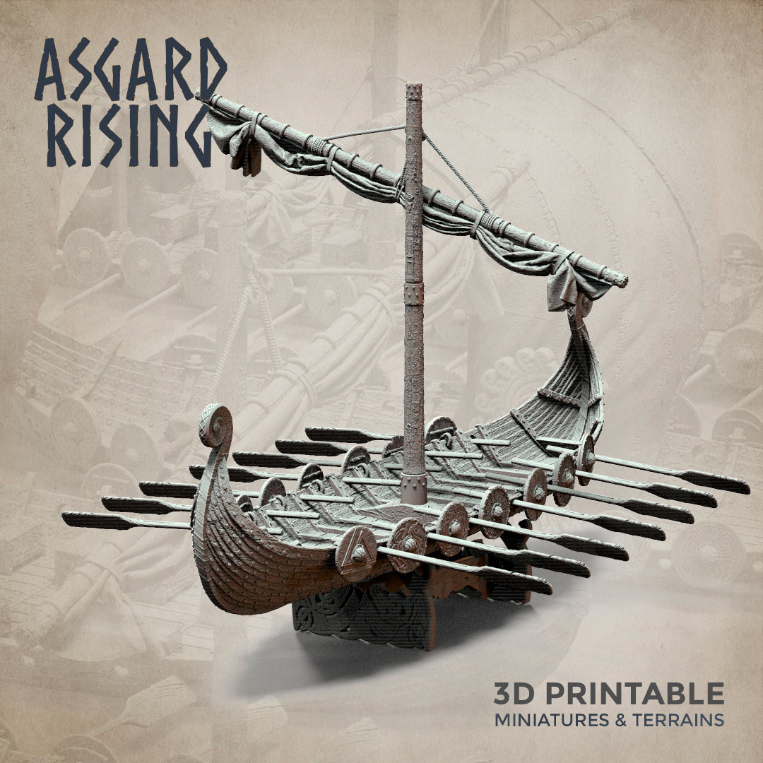 Drakkars - Viking Long Boats Scenery - Asgard Rising