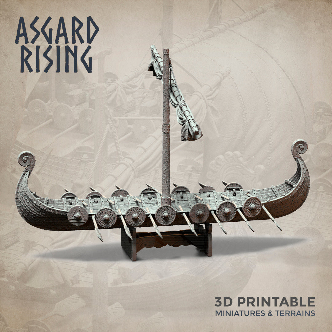 Drakkars - Viking Long Boats Scenery - Asgard Rising