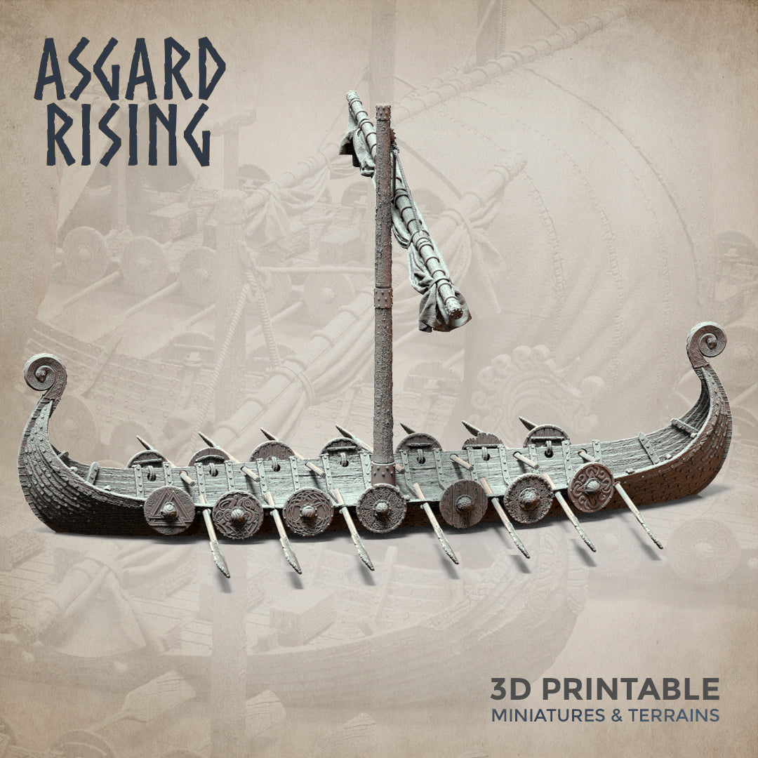 Drakkars - Viking Long Boats Scenery - Asgard Rising