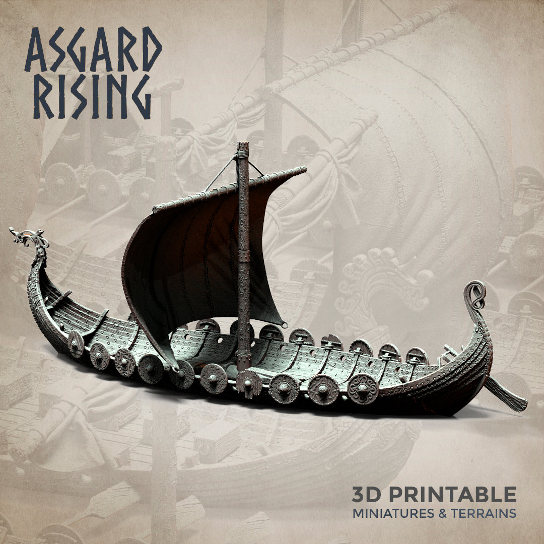 Drakkars - Viking Long Boats Scenery - Asgard Rising