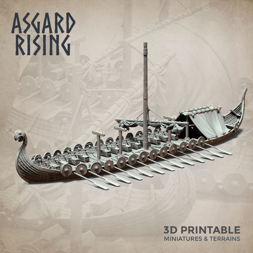 Drakkars - Viking Long Boats Scenery - Asgard Rising