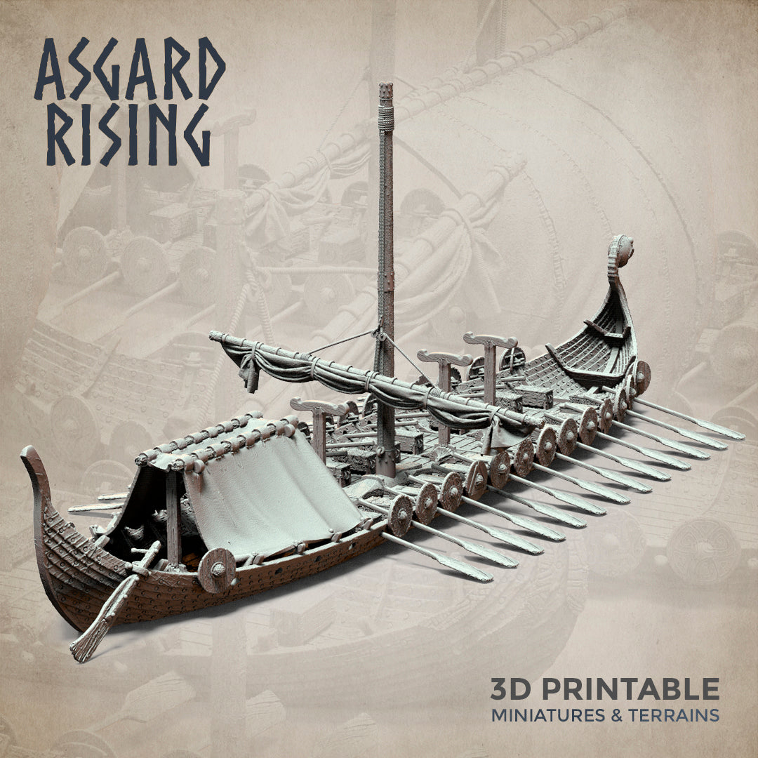 Drakkars - Viking Long Boats Scenery - Asgard Rising