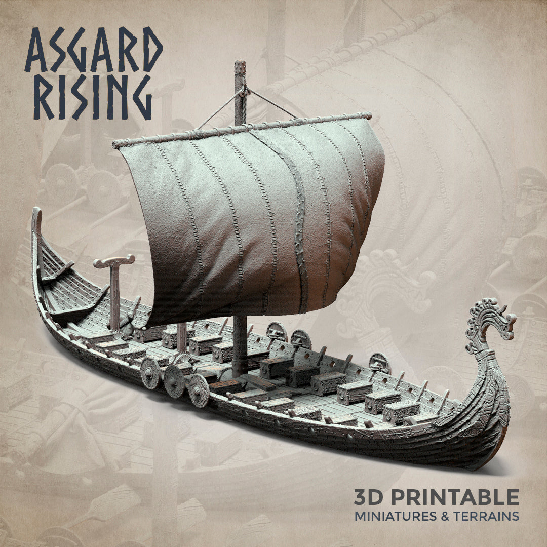 Drakkars - Viking Long Boats Scenery - Asgard Rising