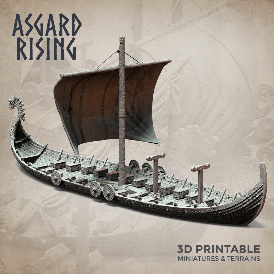 Drakkars - Viking Long Boats Scenery - Asgard Rising