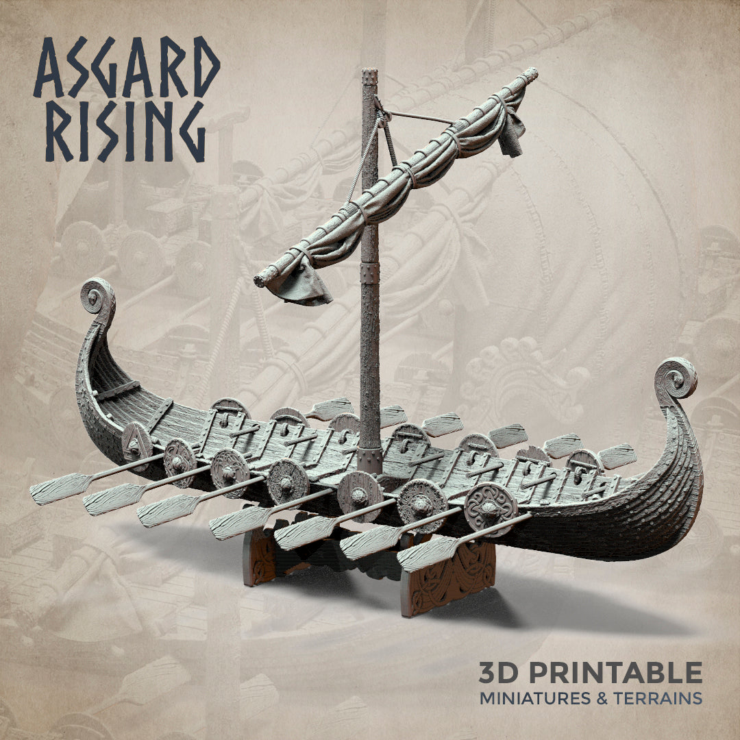 Drakkars - Viking Long Boats Scenery - Asgard Rising