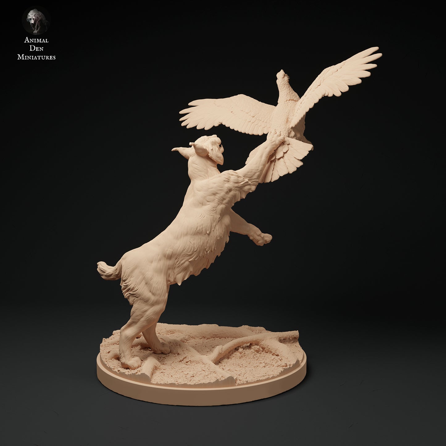 European Lynx catching Capercaillie - Animal Den Miniatures