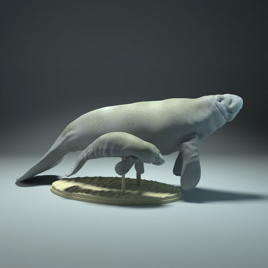 Manatee and Calf - Animal Den Miniatures