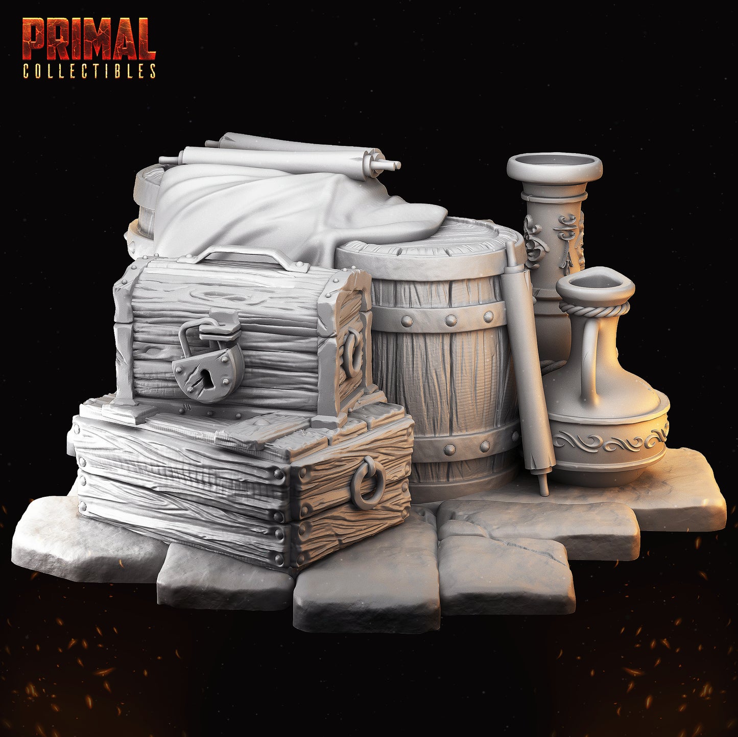 Stairs and barricade/supplies - MASTERS OF DUNGEONS QUEST - Primal Collectibles