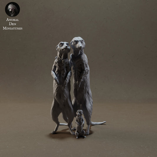 Meerkat Family - Animal Den Miniatures