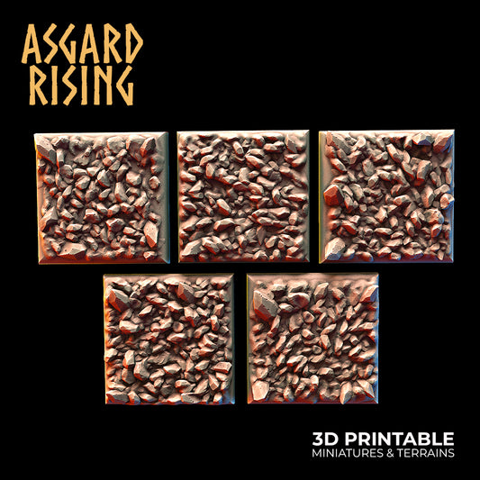 Mine Rubble - 5 x 25mm Square Base - Asgard Rising