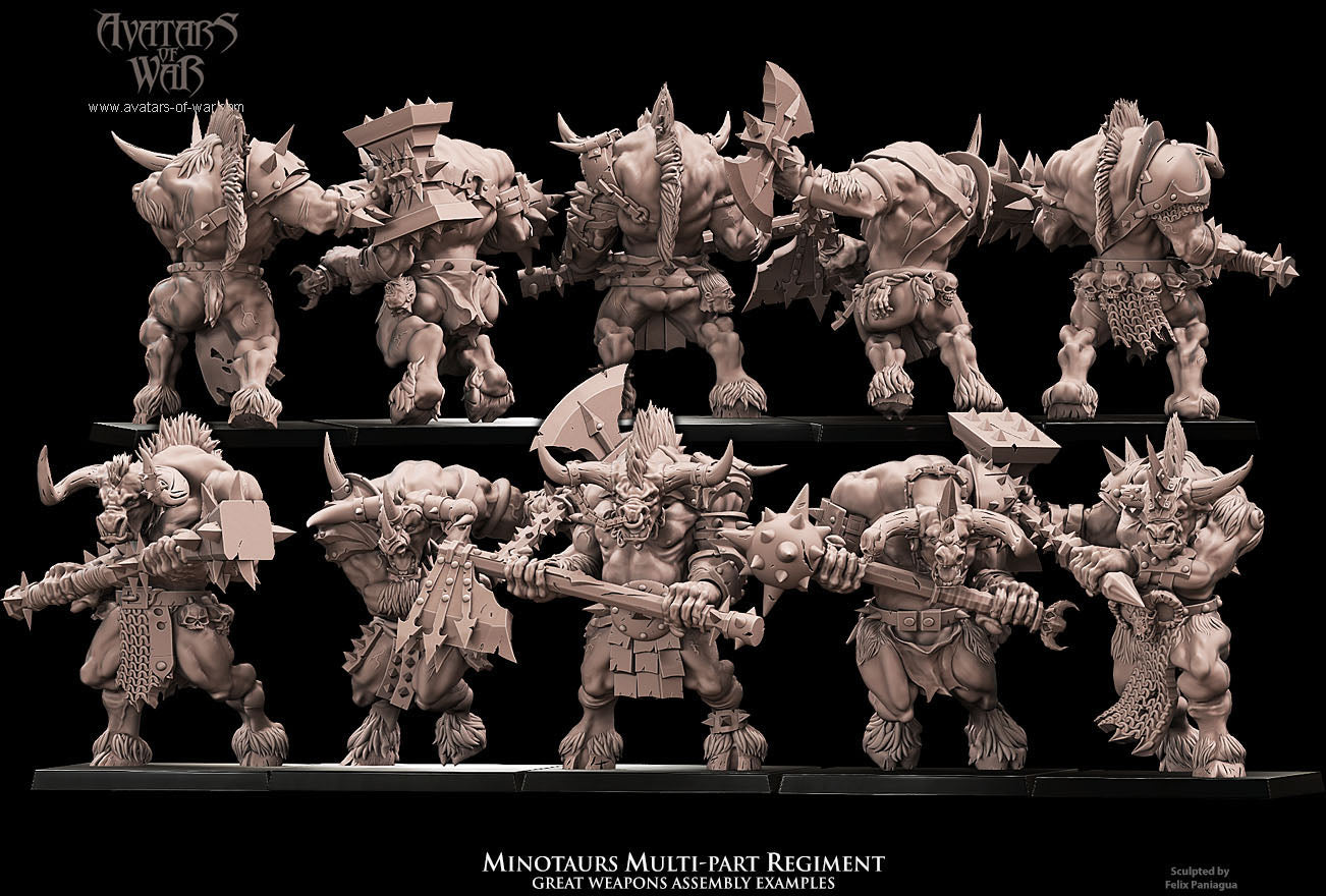 5x Minotaurs multi-part regiment - Avatars of War