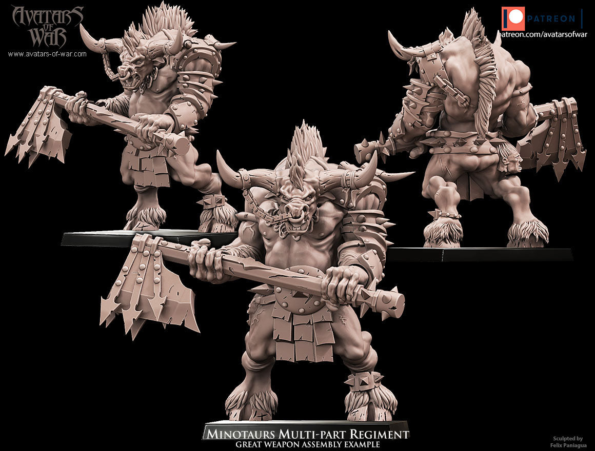 5x Minotaurs multi-part regiment - Avatars of War