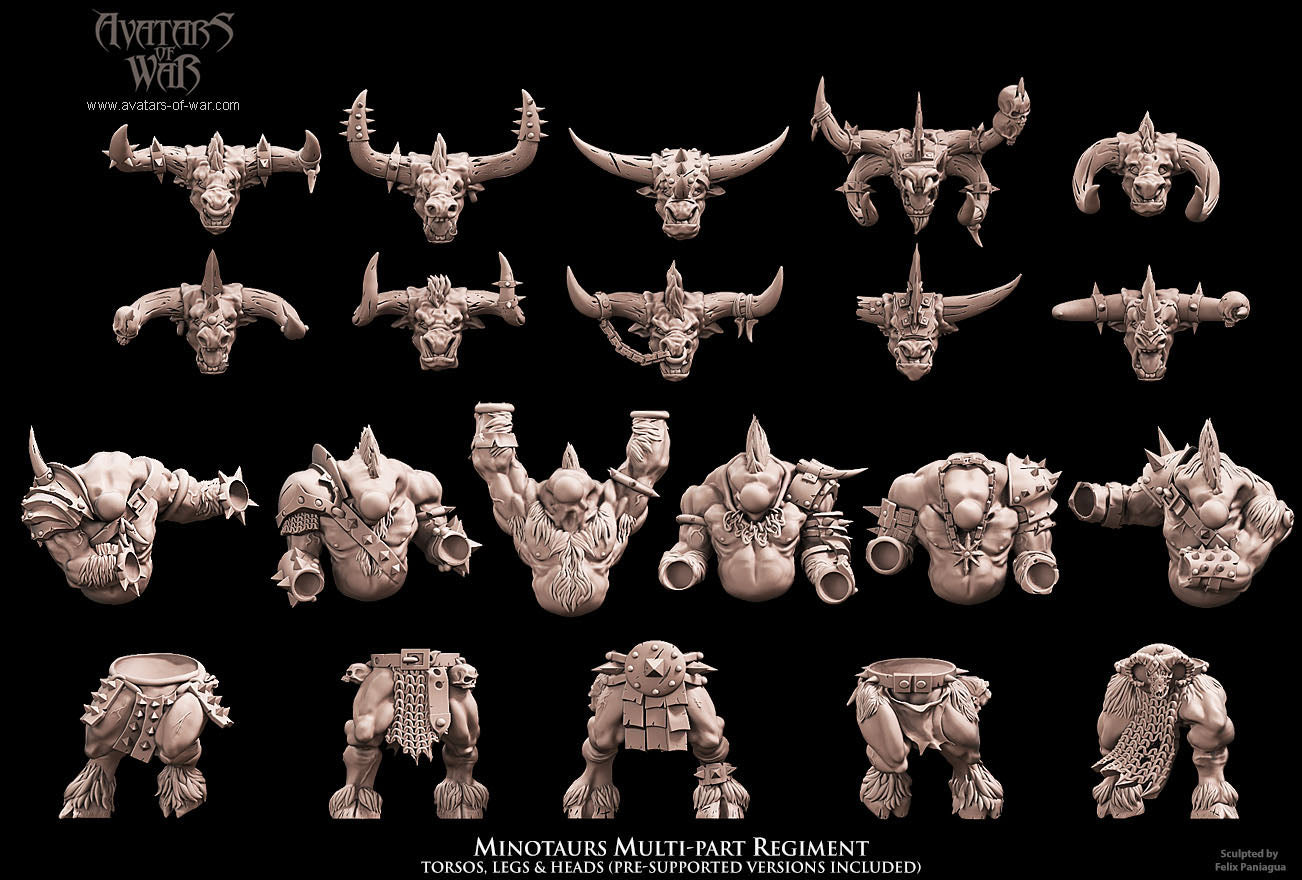 5x Minotaurs multi-part regiment - Avatars of War