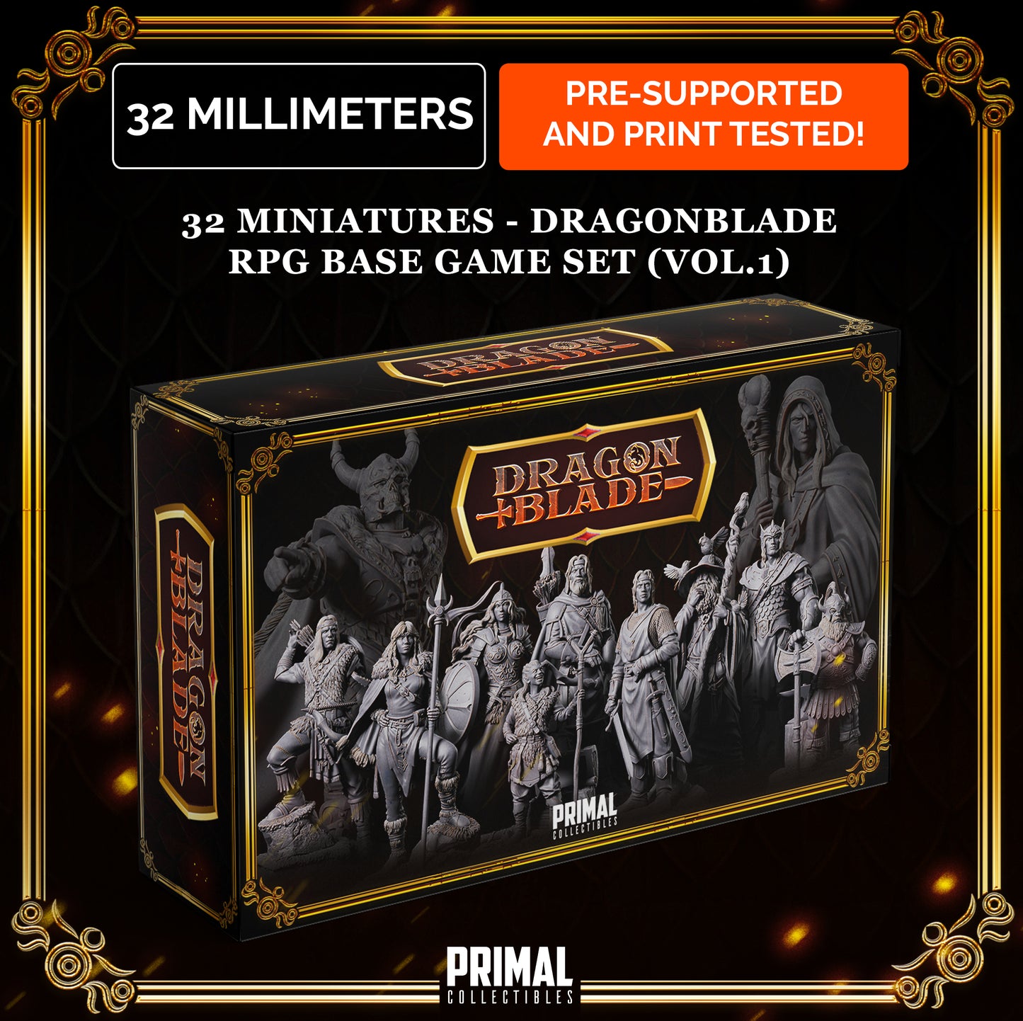 32 miniatures - complete RPG base game (volume.1) - DRAGONBLADE- Premium Package - Primal Collectibles