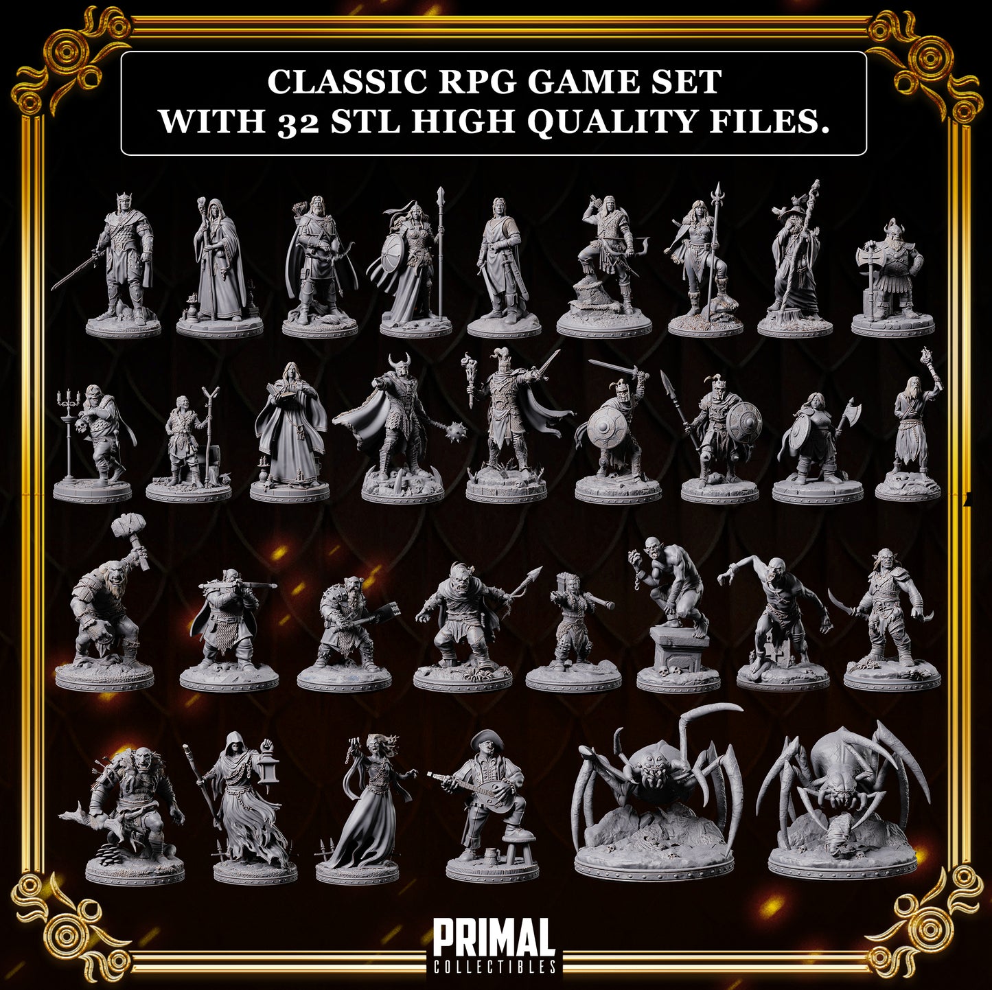 32 miniatures - complete RPG base game (volume.1) - DRAGONBLADE- Premium Package - Primal Collectibles