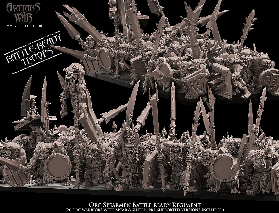 Orc Spearmen Battle-Ready regiment (20 Orcs) - Avatars of War