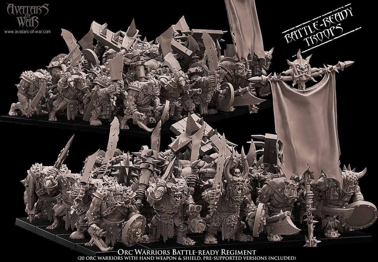 Orc Warriors Battle-Ready regiment (20 Orcs) - Avatars of War