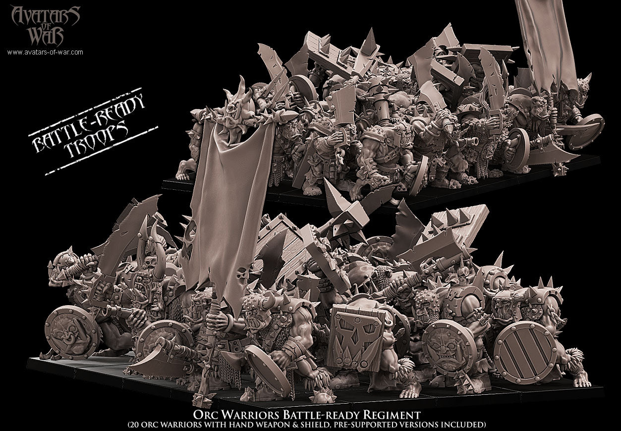 Orc Warriors Battle-Ready regiment (20 Orcs) - Avatars of War