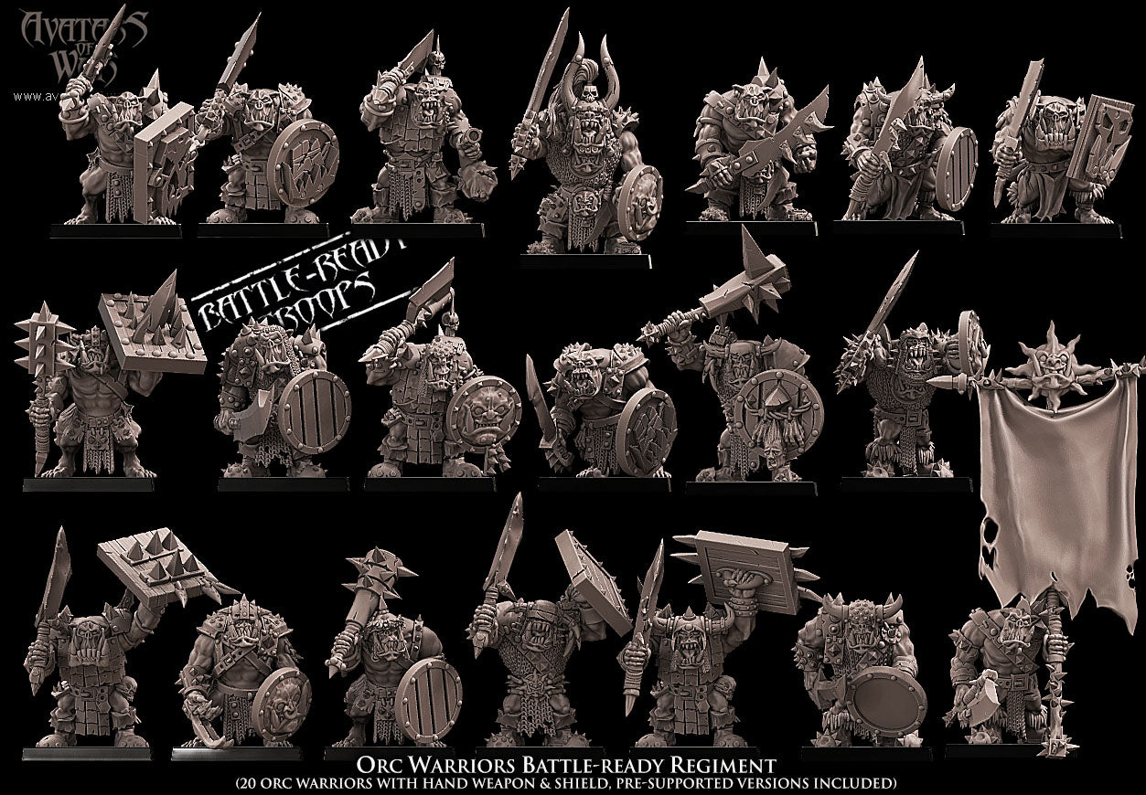 Orc Warriors Battle-Ready regiment (20 Orcs) - Avatars of War