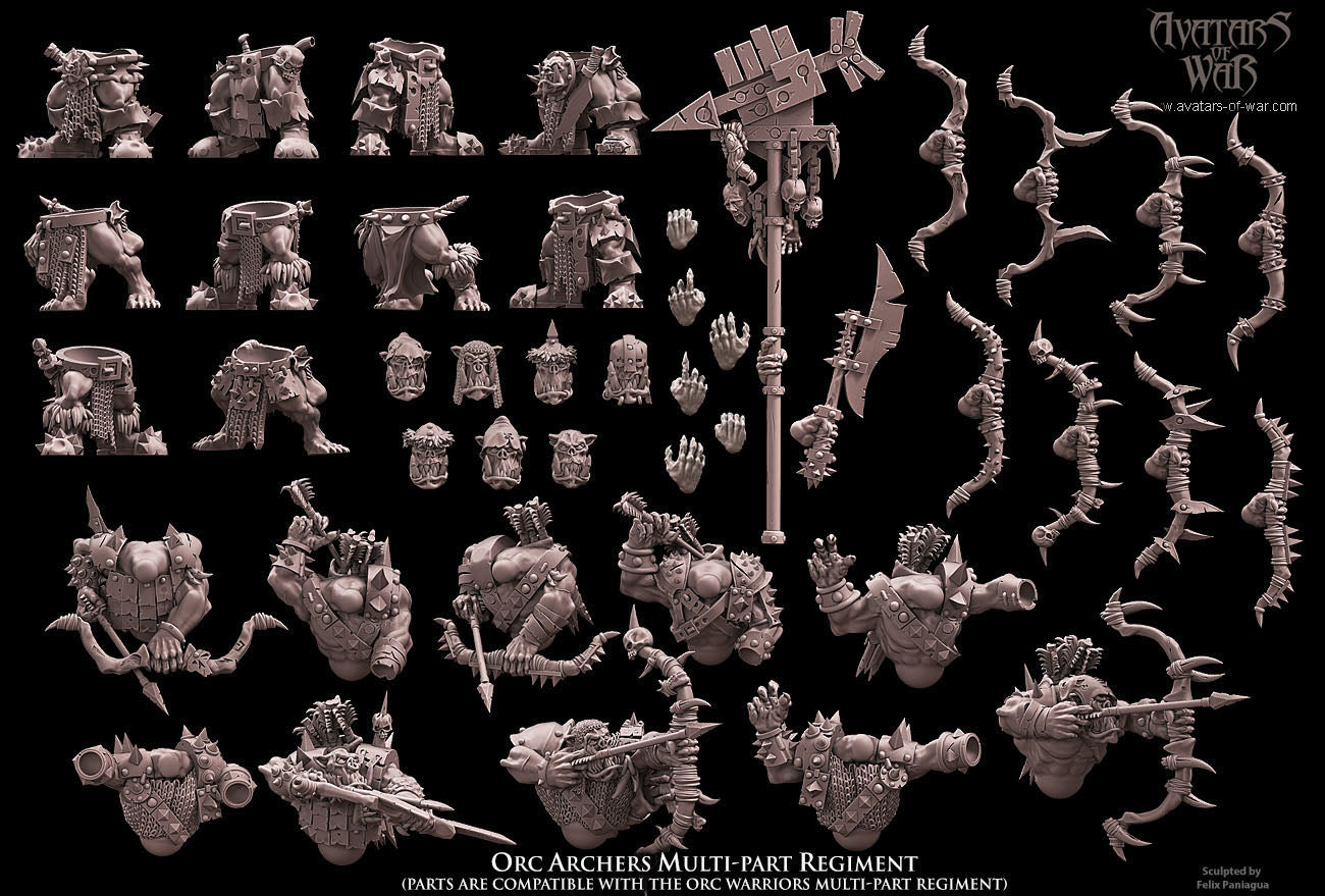 10x Orc Archers multi-part regiment - Avatars of War