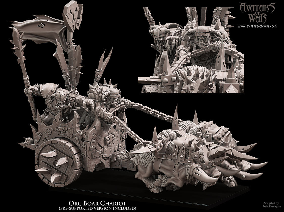 Orc Boar Chariot - Avatars of War