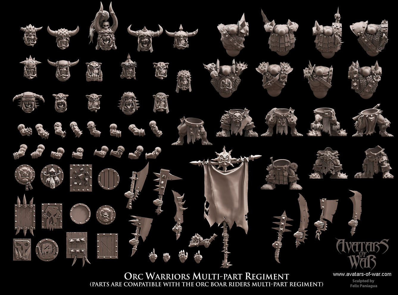 8x Orc Warriors multi-part regiment - Avatars of War