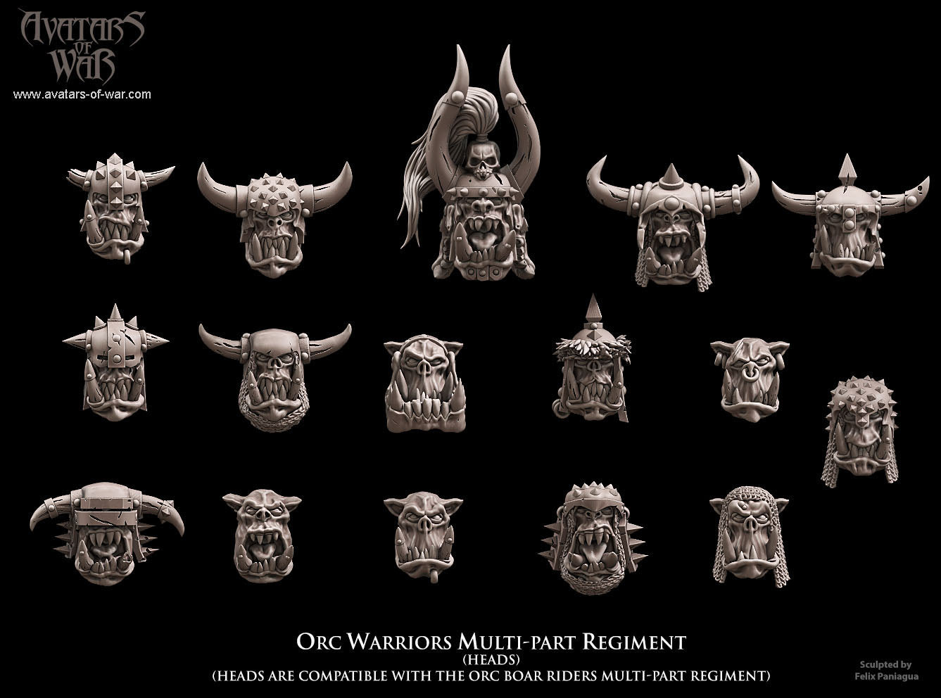 8x Orc Warriors multi-part regiment - Avatars of War