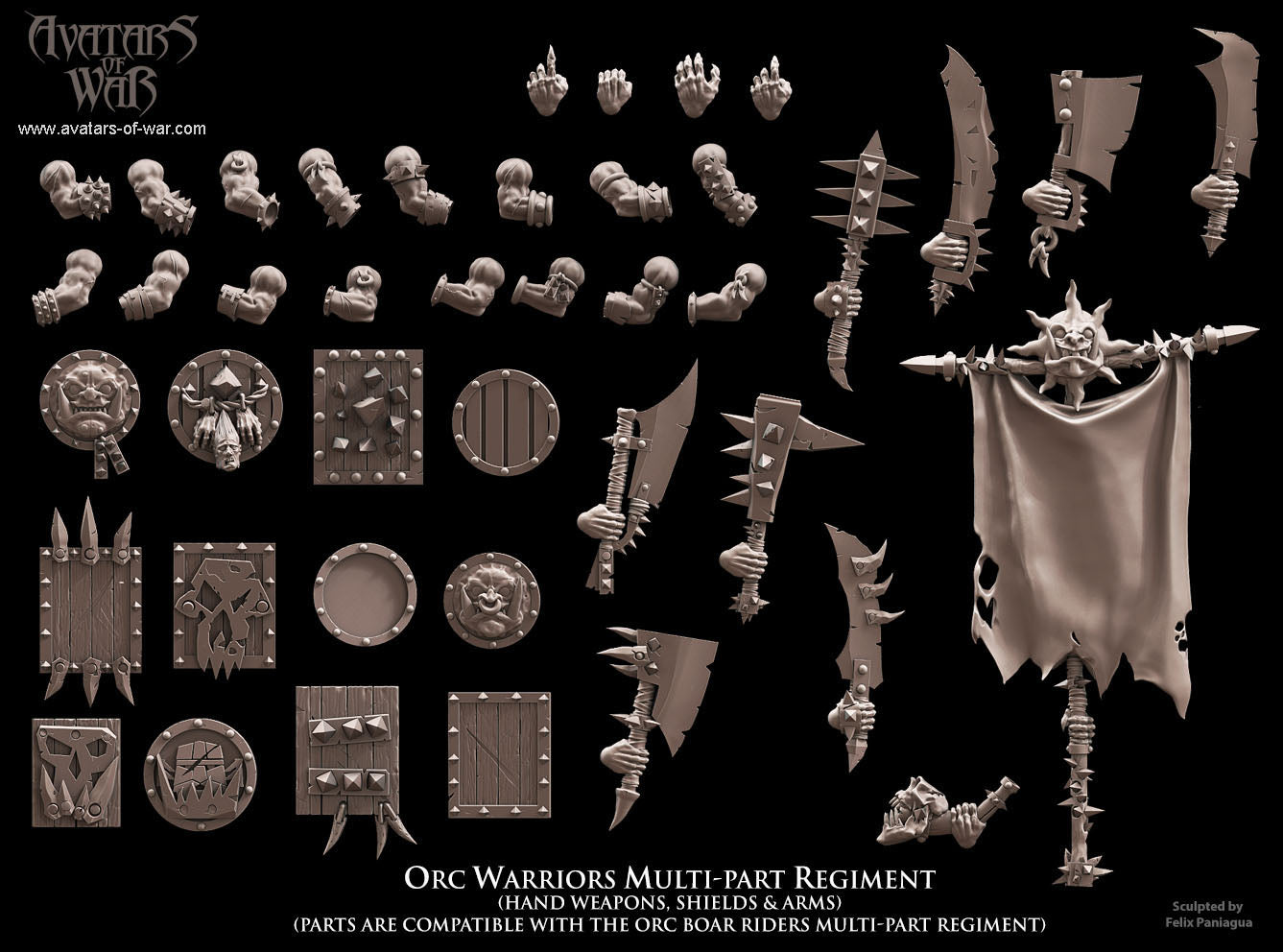 8x Orc Warriors multi-part regiment - Avatars of War