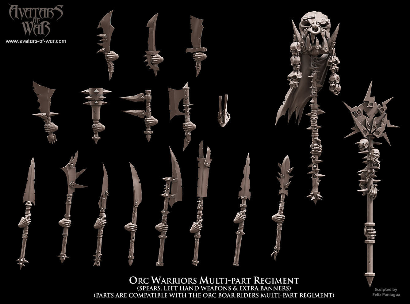 8x Orc Warriors multi-part regiment - Avatars of War