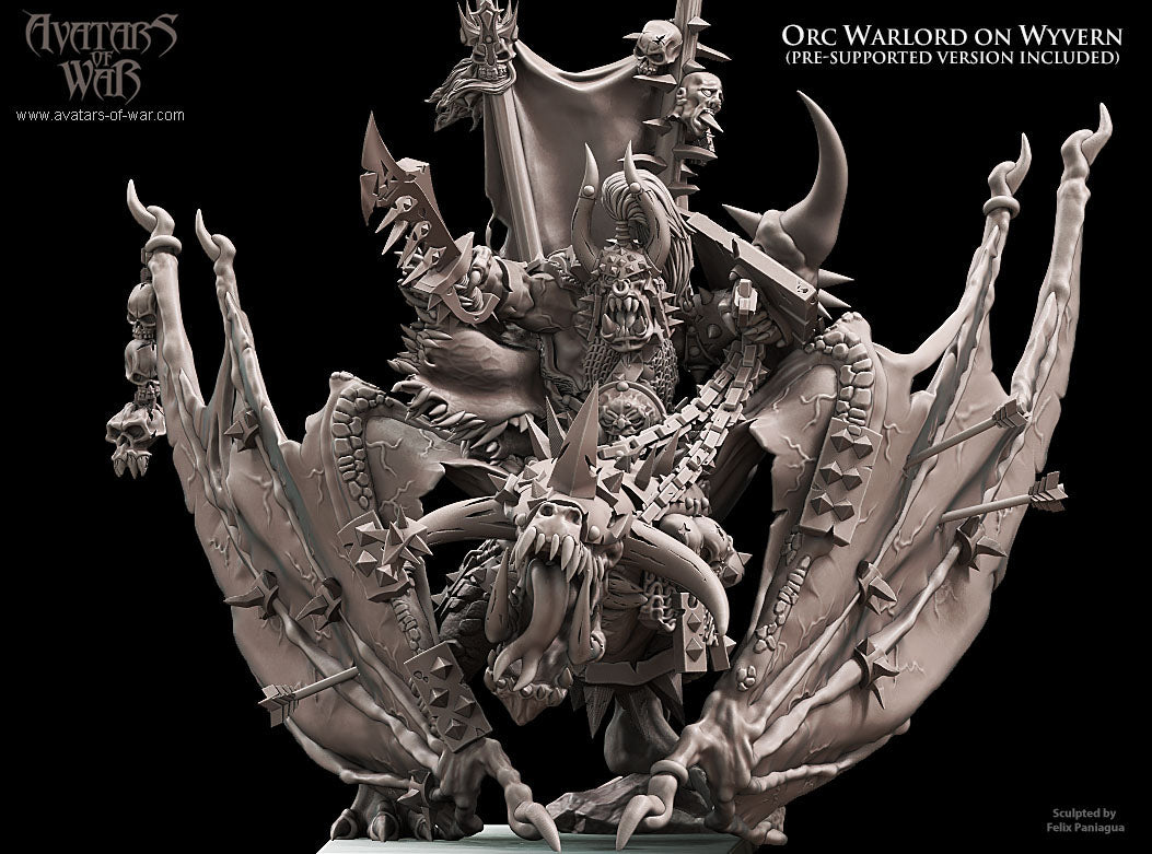 Orc Warlord mounted on Wyvern - Avatars of War