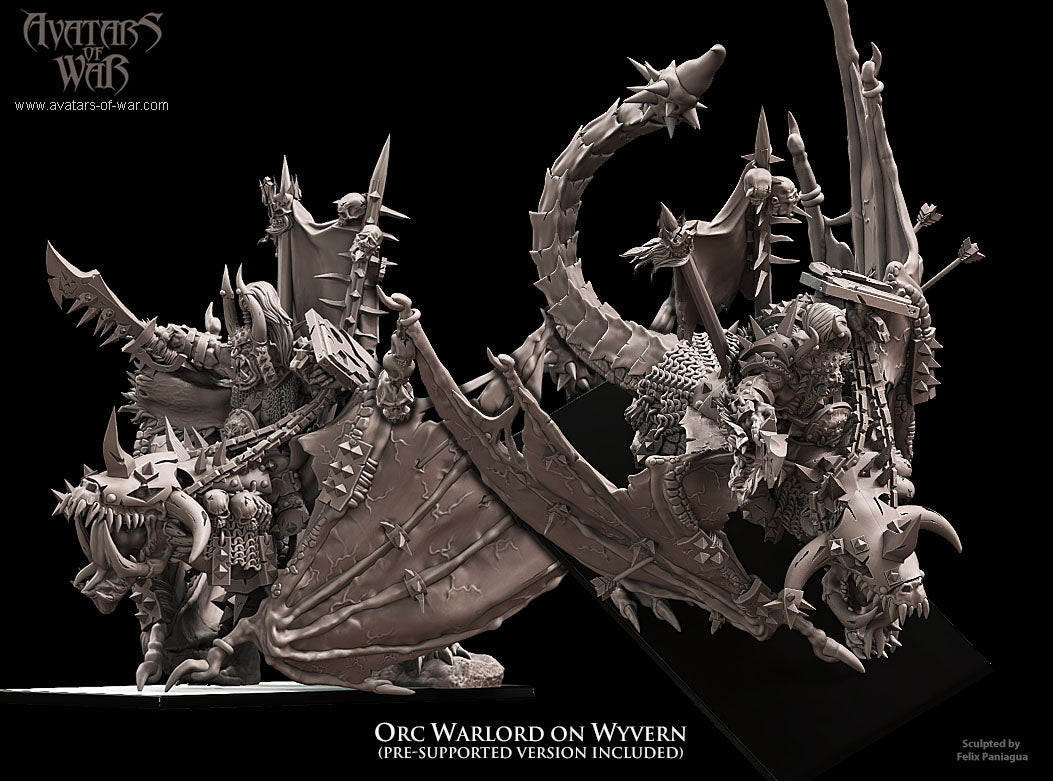 Orc Warlord mounted on Wyvern - Avatars of War