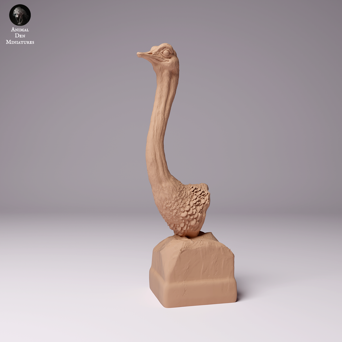 North African Ostrich Bust - Animal Den Miniatures