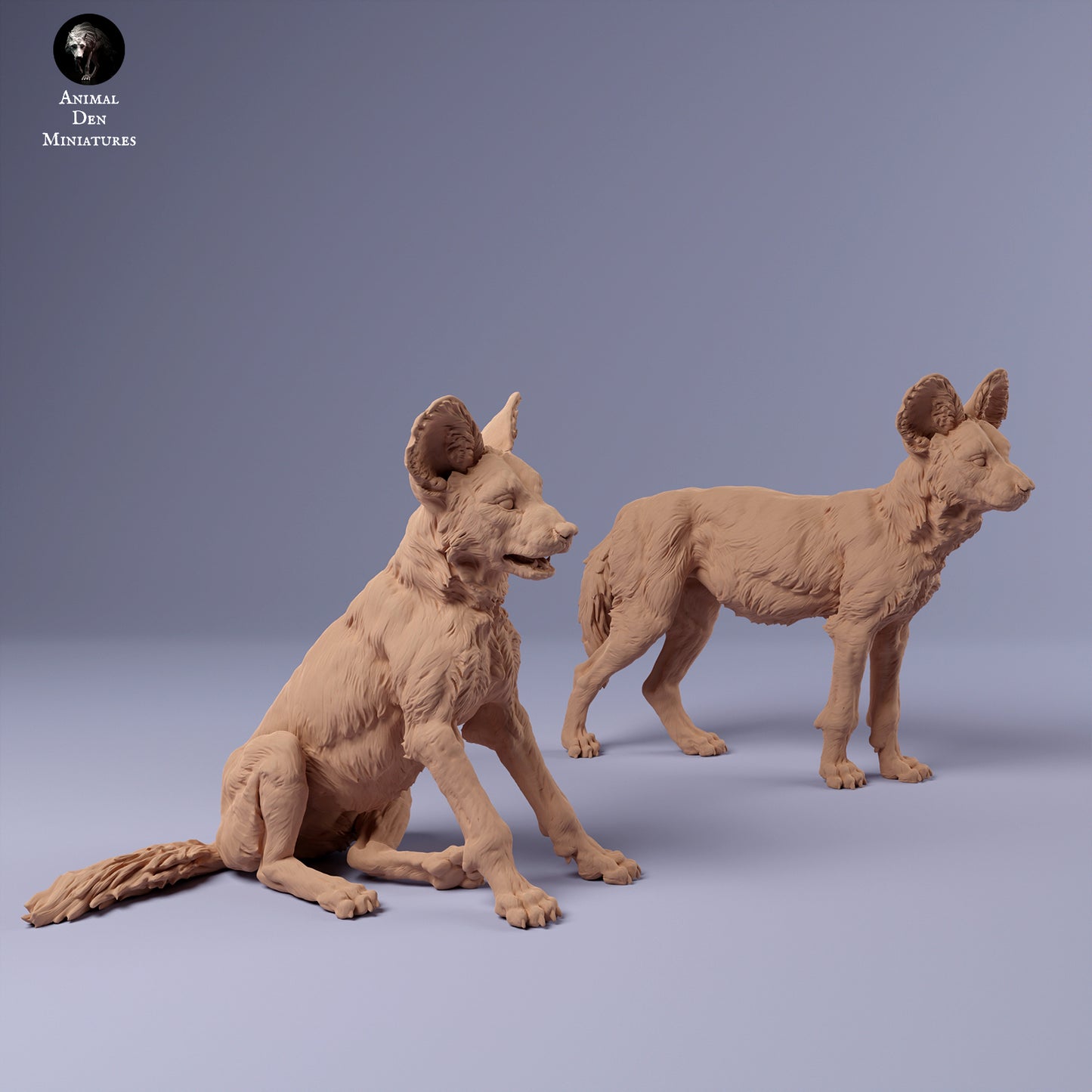 African Wild Dog Pups - Animal Den Miniatures