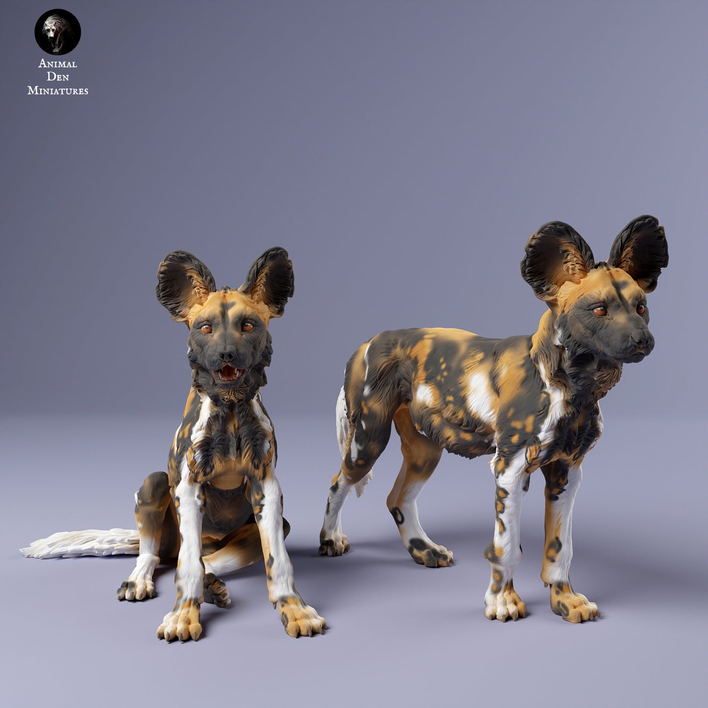 African Wild Dog Pups - Animal Den Miniatures