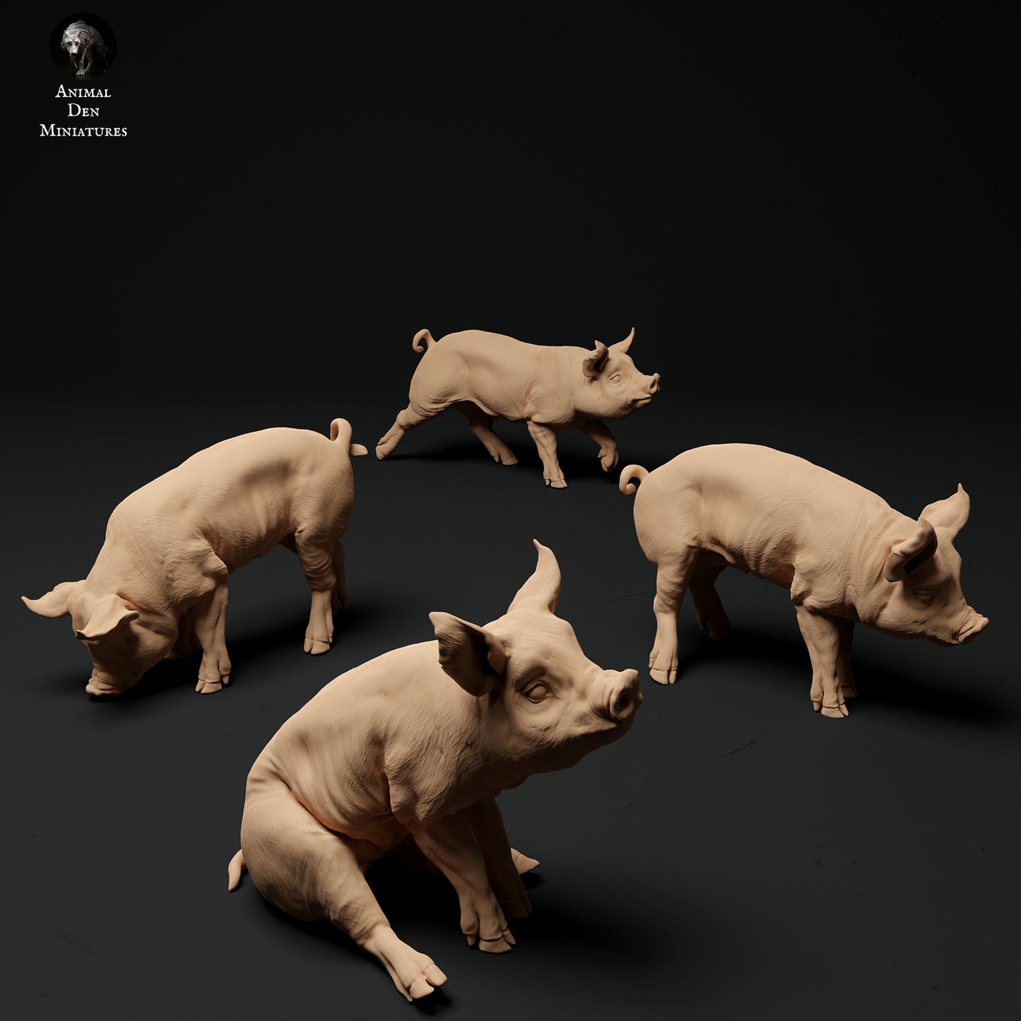 Berkshire Pigs and Boars Bundle Set - Animal Den Miniatures